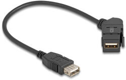 Delock USB 2.0 A-típusú panel tartó anya 45 -ban hajlított A-típusú anya 30 cm kábellel fekete (67152) (67152) - flylite