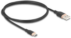 Delock USB 2.0 kábel USB A-típusú dugó - USB Type-C dugó 1 m fekete Szilikon (81226) - flylite