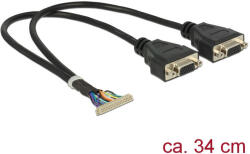 Delock csatlakozókábel 40 tűs 1, 25 mm > 2 x VGA (84710) (84710)
