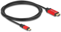 Delock USB Type-C - HDMI kábel (DP Alt Mode) 8K 60 Hz-hez HDR 2m piros (80096) (80096) - flylite