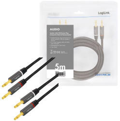 LogiLink Audio kábel, 2x2 Banán csatlakozó, fém, 5 m (CA1211)