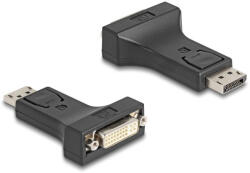 Delock Adapter DisplayPort 1.1-dugós csatlakozó DVI-csatlakozóhüvely passzív fekete (66615) (66615) - flylite