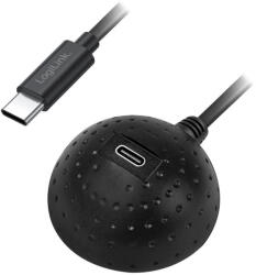 LogiLink USB 3.2 Gen1 Type-C kábel, USB-C/M-USB-C/F, dokkológolyó, fekete, 1, 5 m (CU0099)