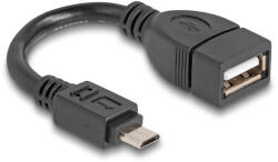 Delock USB 2.0 OTG kábel Micro-B típusú apa - A-típusú anya 11 cm (83018) - flylite