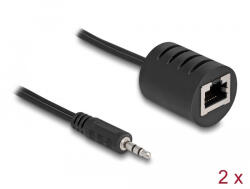 Delock Sztereo Audio bővítő RJ45 anya 3, 5 mm-es sztereo jack apa Cat. 5 akár 50 m 2 db-os szett (87858) (87858)