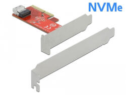 Delock PCI Express x4-kártya - 1 x belső SFF-8654 4i NVMe - alacsony profilú formatényező (90483) (90483) - flylite