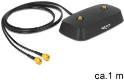 Delock SMA dugó > SMA jack alapon LTE MIMO, 1 m, fekete, alacsony csillapítás (88739) (88739)