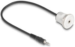 Delock 3, 5 mm, 3 tűs sztereó beépített anya apa kábellel 30 cm, alumínium (88188) - flylite