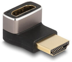 Delock HDMI adapter apa - anya 90 lefelé néző csatlakozódugóval 8K 60 Hz szürke fém (60085) - flylite