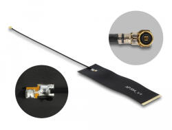Delock LoRa Antenna 863 - 928 MHz, MHF 4 csatlakozódugó, 1, 68 dBi, 15 cm-es 1.13 FPC NYÁK-lap, fekete, öntapadós (12648) (12648)