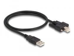 Delock Kábel USB 2.0 A-Típusú dugó - B-Típusú dugó csavarokkal ellátott 0, 5 m (87197) - flylite
