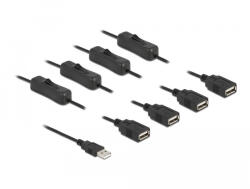 Delock USB A-típusú kábel apa 4 db. USB A-típusú anya kapcsolóval ellátott, 1 m (86805) - flylite