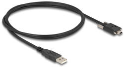 Delock USB 2.0 A-típusú kábel apa - Mini-B-típusú apa csavarokkal 1 m fekete (80478) (80478) - flylite
