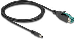 Delock PoweredUSB kábel apa 12 V - DC 5, 5 x 2, 5 mm apa 2 m (80496) (80496) - flylite