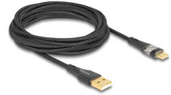 Delock USB 2.0 kábel A-típusú apa - USB Type-C apa gyors töltővel 60 W áttetsző 3 m (80762) (80762) - flylite