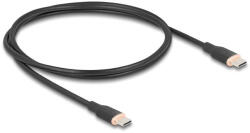 Delock USB 2.0 kábel USB Type-C dugó - dugó PD 3.0 60 W 1 m fekete Szilikon (81238) - flylite