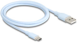 Delock USB 2.0 kábel USB A-típusú dugó - USB Type-C dugó 1 m kék Szilikon (81222) - flylite