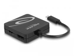 Delock USB Type-C - VGA/DVI/HDMI/DisplayPort átalakító (63129) (63129) - flylite