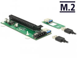 Delock Bovítokártya M. 2 kulcs B+M > PCI Express x16 30 cm USB kábellel (41428) - flylite