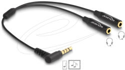 Delock Hangmegosztó sztereo jack apa 3, 5 mm - 2 x sztereo jack anya 3, 5 mm 4-tűs hajlított (66242) - flylite