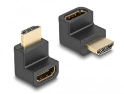 Delock nagysebességű HDMI Ethernet adapter apa és anya szögletes 8K 60 Hz Fekete (66458) - flylite