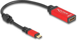 Delock USB Type-C - HDMI adapter (DP Alt Mode) 8K 60 Hz-hez HDR funkcióval piros (60053) - flylite