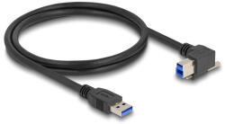 Delock USB 5 Gbps kábel A-típusú USB apa egyenes B-típusú USB apa csavarral 90 -ban jobbra hajlított 1 m fekete (80484) (80484) - flylite