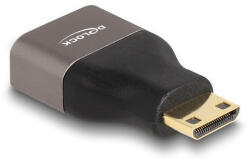 Delock HDMI adapter Mini-C apa - A anya 8K 60 Hz szürke fém (60080) - flylite