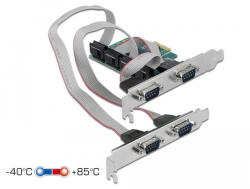 Delock 4x Soros RS-232 port bővítő kártya PCIe (90410) (90410) - flylite