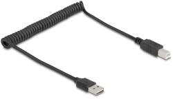 Delock tekercselt kábel EASY-USB 2.0 Type-A apa USB Type-B apa 0, 5 m - 0, 8 m fekete (90130) - flylite