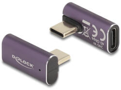 Delock USB Adapter 40 Gbps USB Type-C PD 3.1 240 W csatlakozódugóval - csatlakozóhüvellyel, elforgatott ívelt bal / jobb 8K 60 Hz fém (60288) - flylite