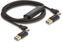 Delock USB Type-C 5 Gbps Adat kapcsoló kábel + KM kapcsoló 2 m (83014) (83014) - flylite