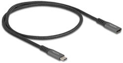 Delock USB 10 Gbps bővítő kábel USB Type-C apa - anya PD 3.0 100 W 0, 5 m szürke fém (80021) - flylite