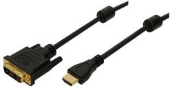LogiLink HDMI-kábel, A/M-DVI/M, 1080p, 2x ferrit, 5 m (CH0015) (CH0015)