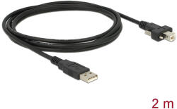 Delock Kábel USB 2.0 A típusú dugó > USB 2.0 B típusú dugó csavarokkal ellátott 2 m (83595) - flylite