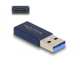 Delock USB adapter USB-A apa - USB-C anya kék (60049) (60049) - flylite