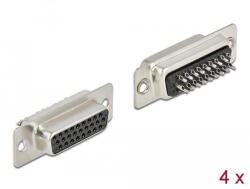 Delock D-Sub HD 26 tűs hüvely, forrasztható változat 4 db. (66717) (66717)