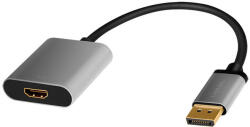 LogiLink DisplayPort adapter, DP/M-HDMI A/F, 4K/60 Hz, alu, 0, 15 m (CDA0108) - flylite