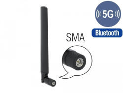 Delock 5G LTE antenna SMA-dugó -3, 3 - 1, 3 dBi irányított, csuklós csatlakozó, fekete (12634) (12634)