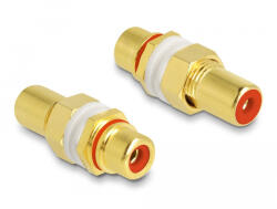 Delock Audio adapter RCA anya-anya installációhoz piros gyűrűvel (64142) (64142) - flylite