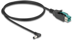 Delock PoweredUSB kábel apa 12 V - DC 5, 5 x 2, 1 mm apa ívelt 1 m (80011)