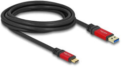 Delock USB-A - USB-C összekötő kábel 3m piros-fekete (80619) (80619) - flylite