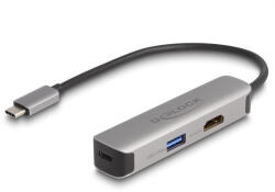 Delock USB Type-C adapter 4K 60 Hz s HDMI-hez A- és USB Type-C adat + PD 92 W porttal (61060) - flylite