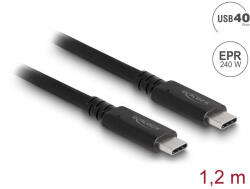 Delock USB4 40 Gbps koaxiális kábel 1, 2 m USB PD 3.1 kiterjesztett teljesítménytartomány 240 W (80009) - flylite
