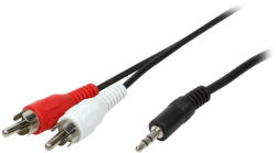 LogiLink 3.5 mm 3-pin apa - 2x RCA apa audio kábel fekete 1.5m (CA1042) (CA1042)