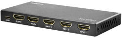 LogiLink HDMI kapcsoló, 4x1 port, 4K/60 Hz, HDCP, HDR, CEC, RC (HD0056) - flylite
