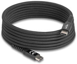 Delock USB 2.0 kábel USB Type-C apa apa mágneses textil borítással PD 3.0 60 W 2 m (81120) - flylite