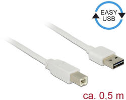 Delock Kábel, EASY-USB 2.0-s A-típusú csatlakozódugó > USB 2.0-s B-típusú csatlakozódugó, 0, 5 m, feh (83685) - flylite