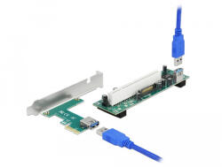 Delock PCI Express Riser kártya x1 - 1 x PCI 32 Bit bővítőhely, 60 cm-es -kábellel (90065) (90065) - flylite