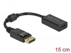 Delock Adapter DisplayPort 1.1-dugós csatlakozó -HDMI-csatlakozóhüvely passzív fekete (61011) - flylite